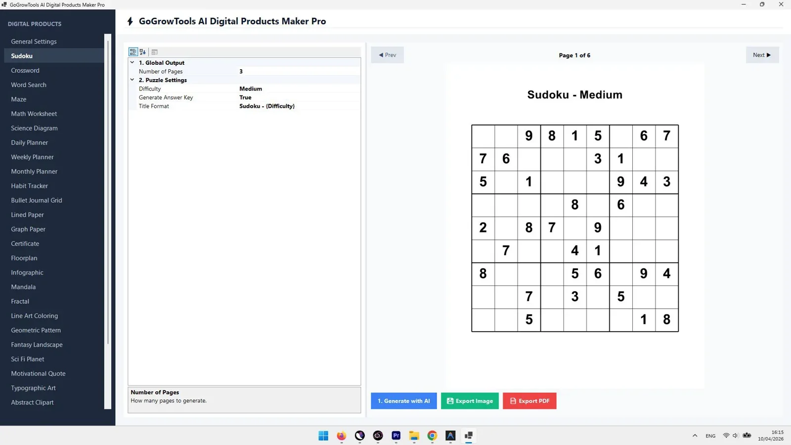 AiProductizer Main Interface Dashboard