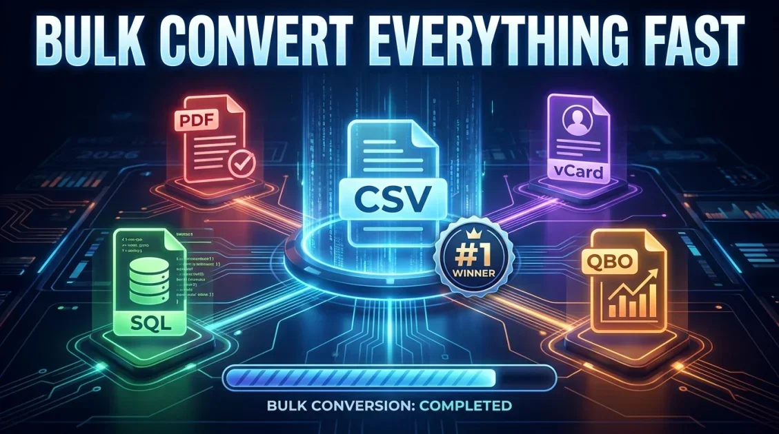Best CSV Converter Tools in 2026: Convert CSV to PDF, SQL, vCard and QBO in Bulk