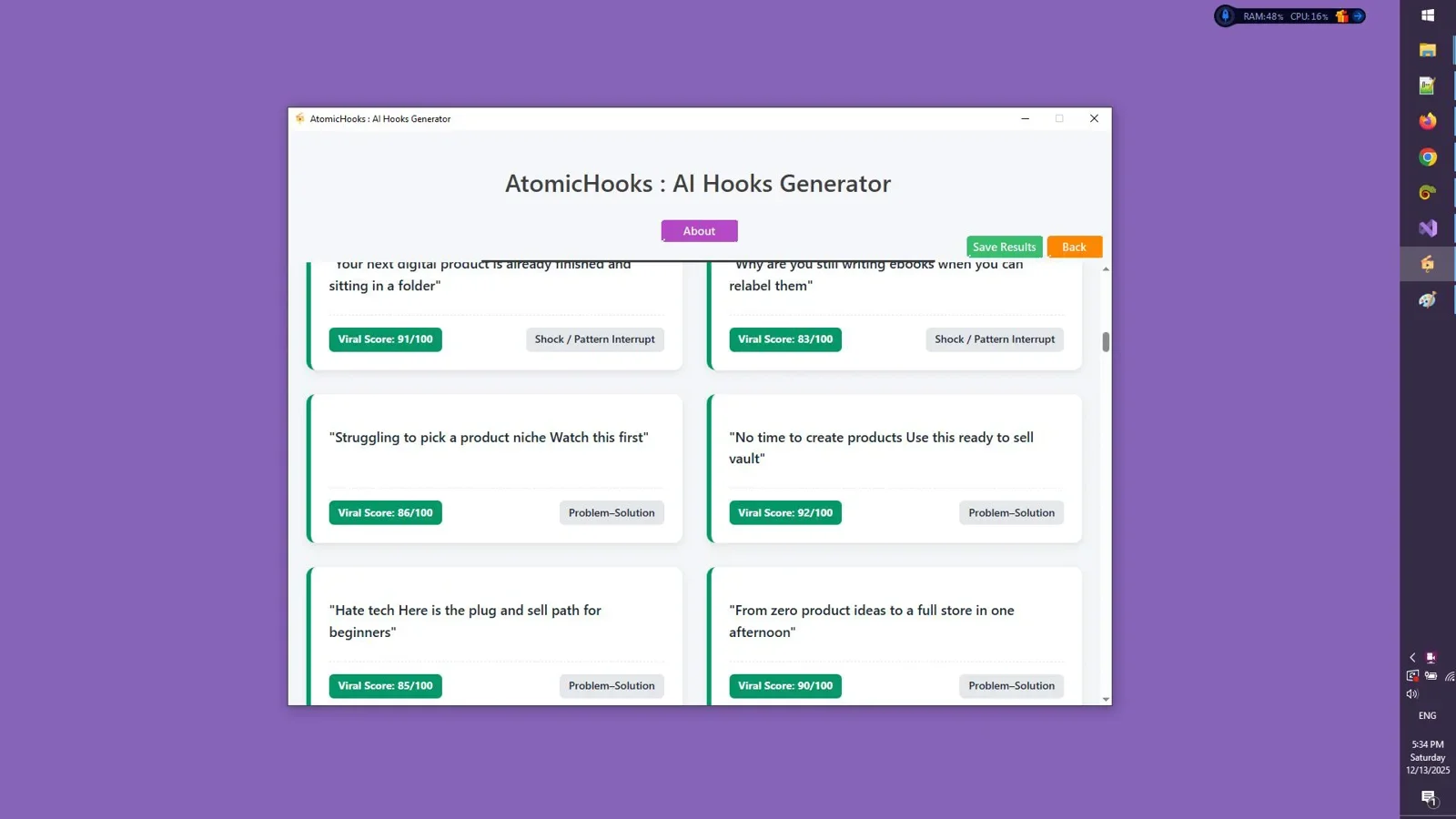AtomicHooks Creative Writing and Storytelling Module Interface